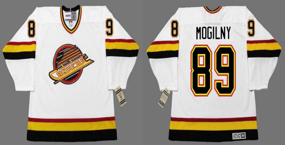 2019 Men Vancouver Canucks #89 Mogilny White CCM NHL jerseys->vancouver canucks->NHL Jersey